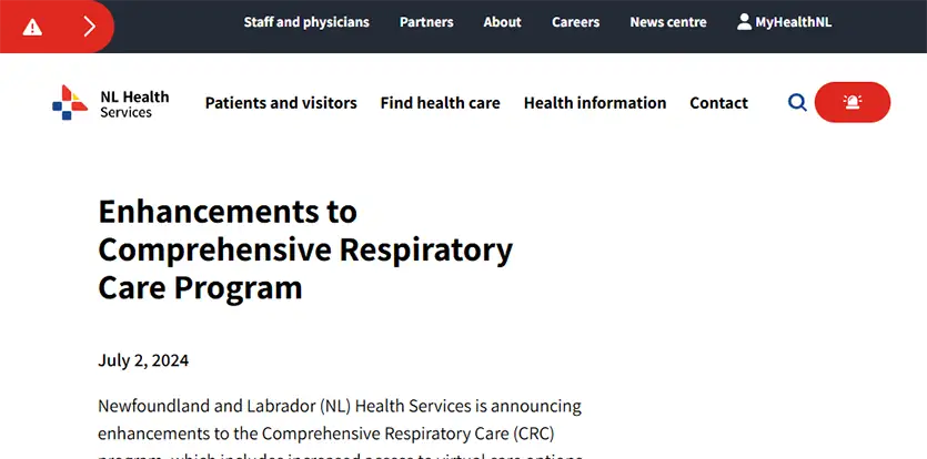 COMPREHENSIVE RESPIRATORY CARE PROGRAM Image