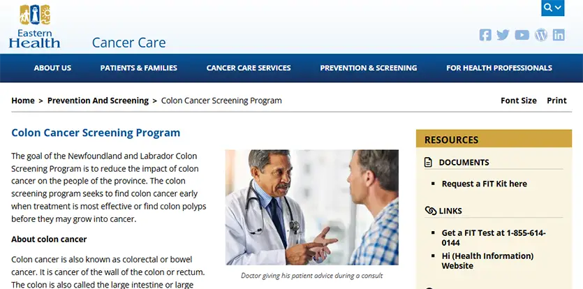 EH COLON CANCER SCREENING PROGRAM Image
